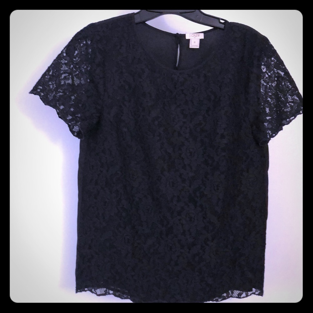 JCrew Factory black lace top